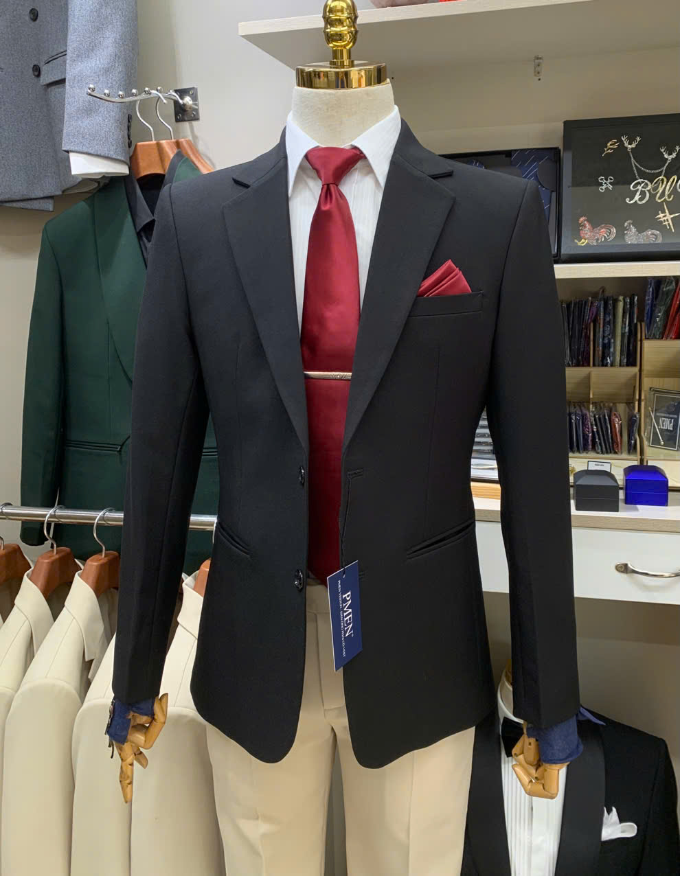 Đen - MED - Áo Vest 2 Nút Ve K — 1