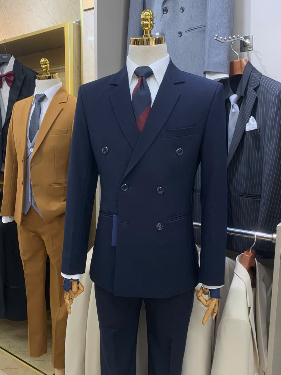 Nhóm Bigsize Màu Xanh Đen - Dòng Medium - Bộ Vest 6 Khuy — 1
