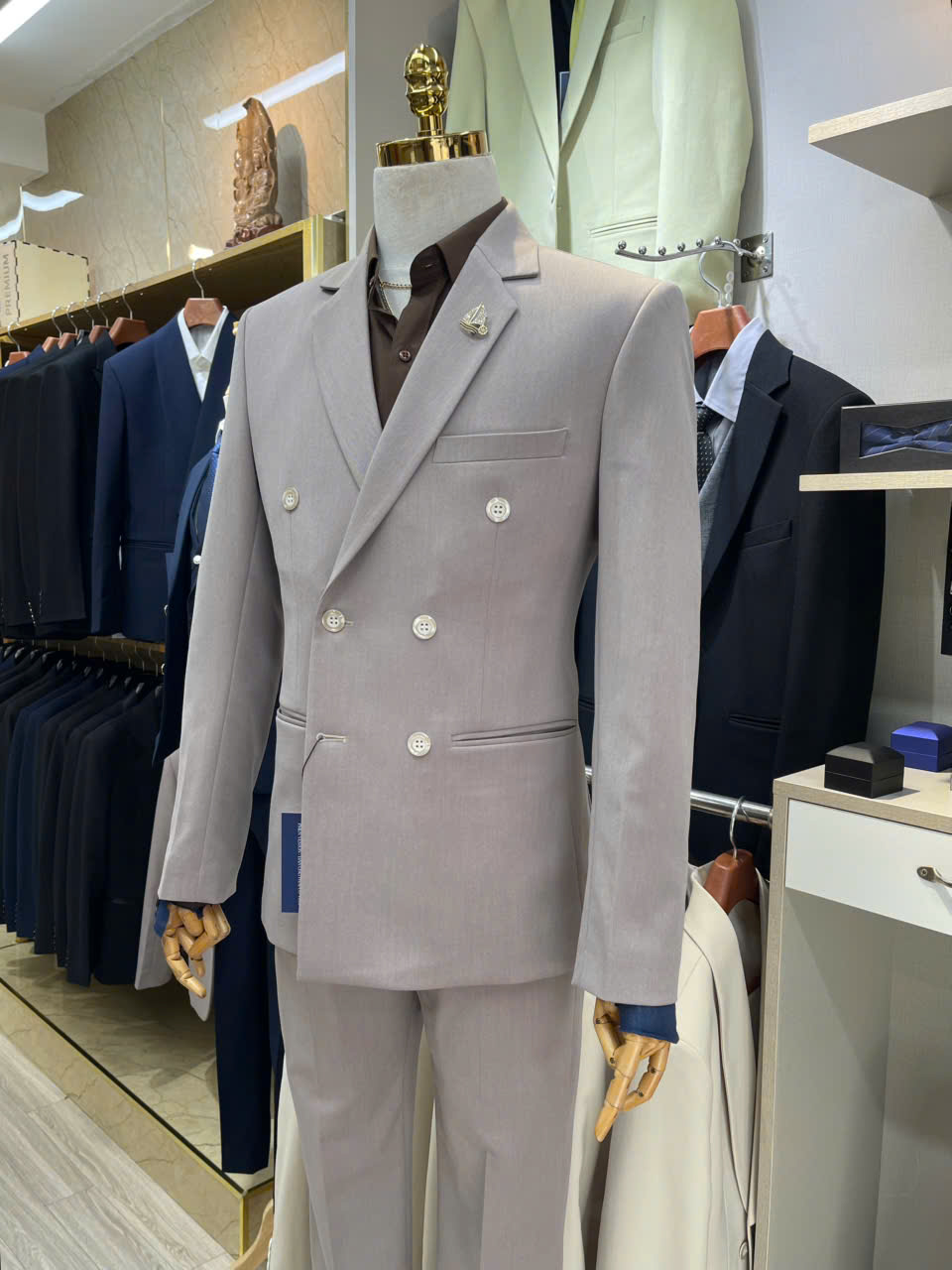 Xám Be - MED Áo Vest 6 Khuy + Quần — 1