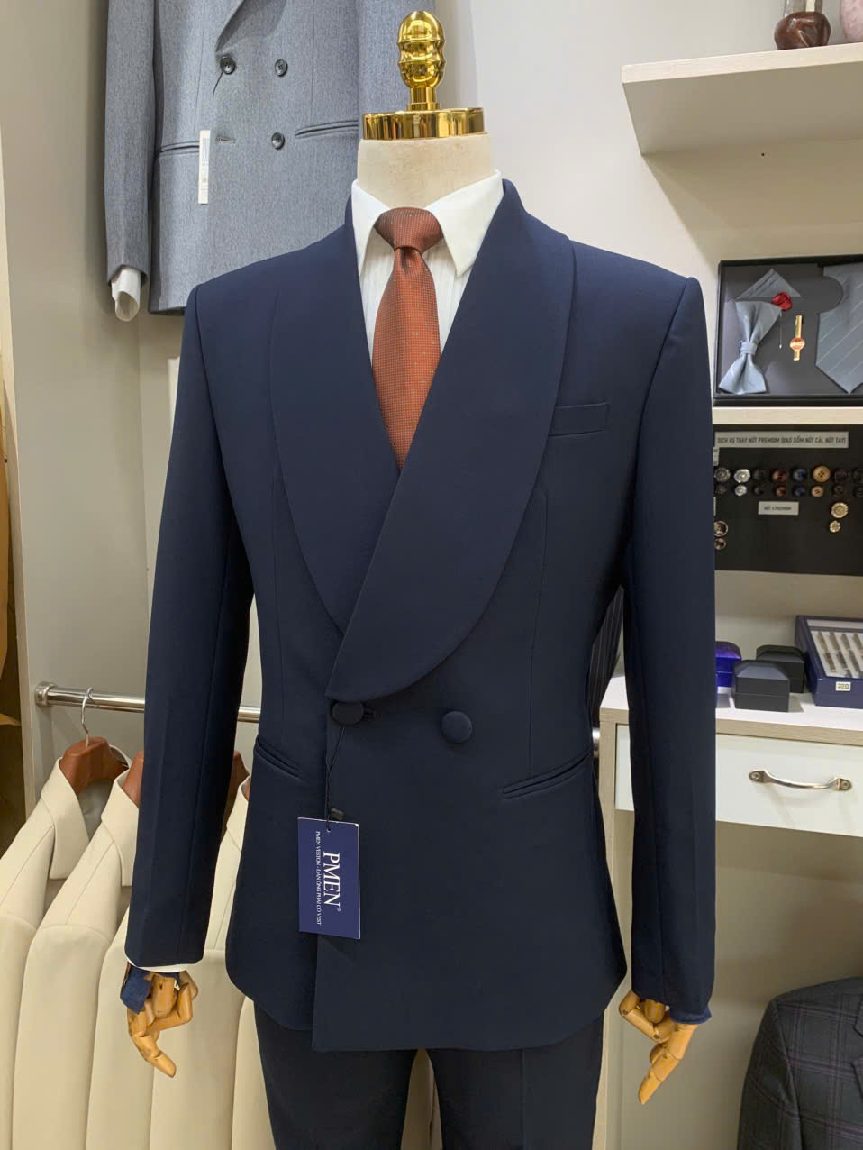 Xanh Đen - MED Áo Vest Thiết Kế + Quần — 5