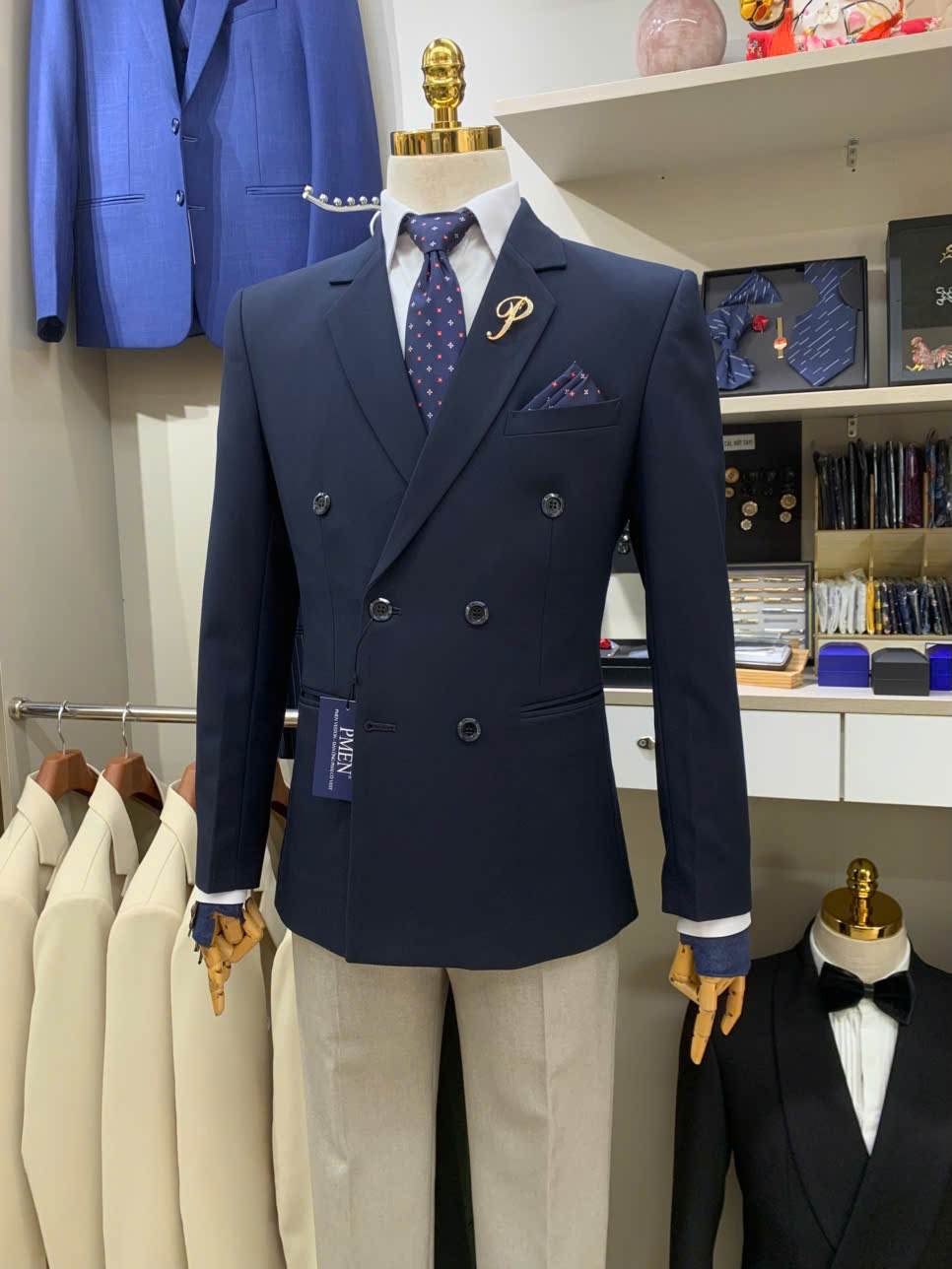 Xanh đen - MED - Áo Vest 6 Nút — 4