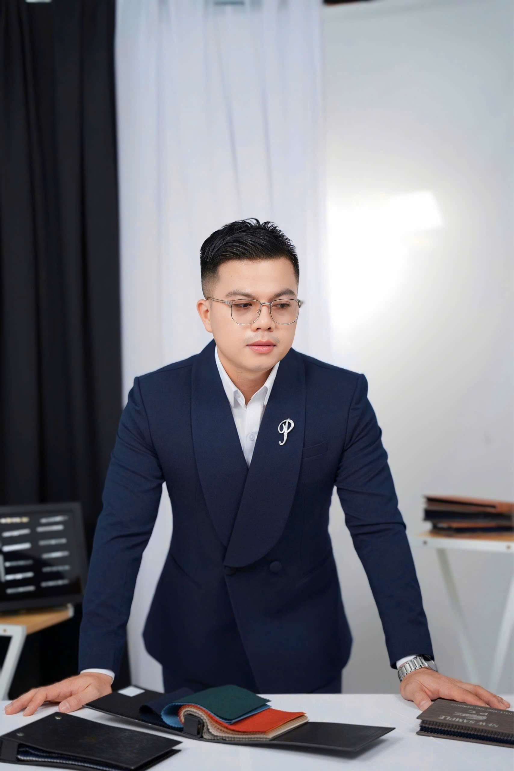 Xanh Đen - MED Áo Vest Thiết Kế + Quần — 2